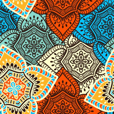 etnik çiçek seamless modeli