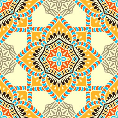 etnik çiçek seamless modeli