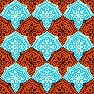 etnik çiçek seamless modeli