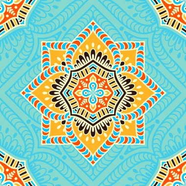 etnik çiçek seamless modeli