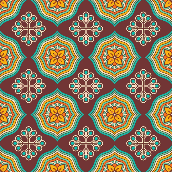 Ethnique floral motif sans couture — Image vectorielle