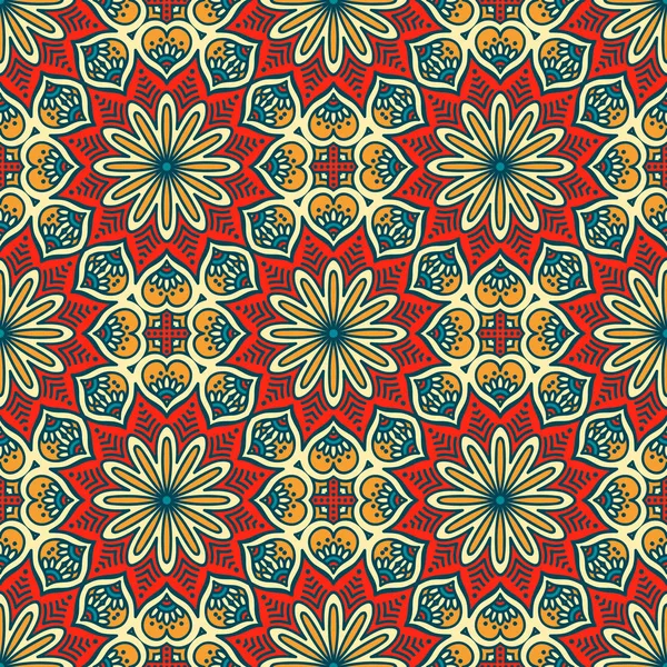 Ethnique floral motif sans couture — Image vectorielle