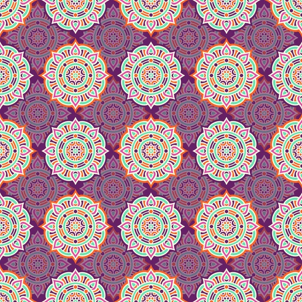 Ethnique floral motif sans couture — Image vectorielle