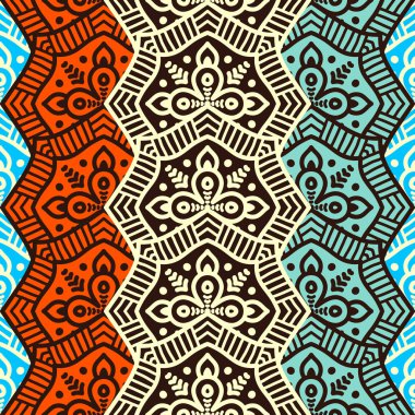 etnik çiçek seamless modeli