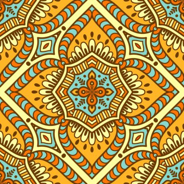 etnik çiçek seamless modeli