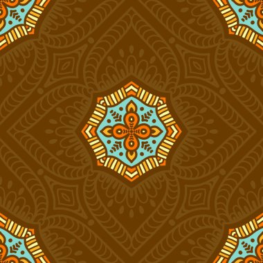 etnik çiçek seamless modeli