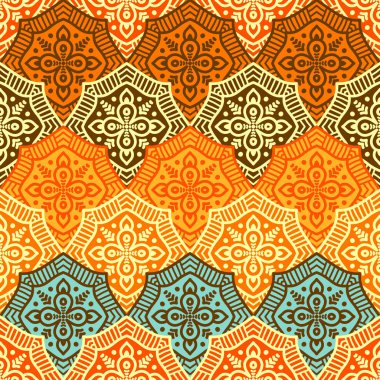 etnik çiçek seamless modeli