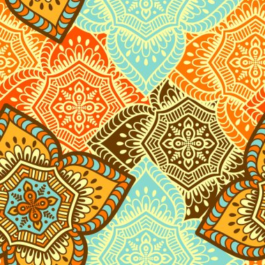 etnik çiçek seamless modeli