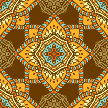 etnik çiçek seamless modeli