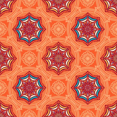 etnik çiçek seamless modeli