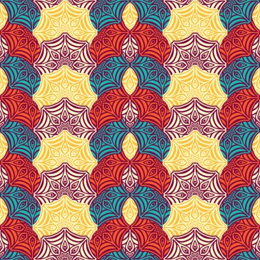 etnik çiçek seamless modeli