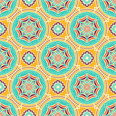 etnik çiçek seamless modeli