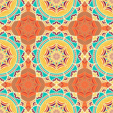 etnik çiçek seamless modeli