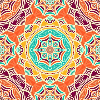 etnik çiçek seamless modeli