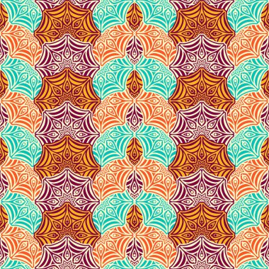 etnik çiçek seamless modeli