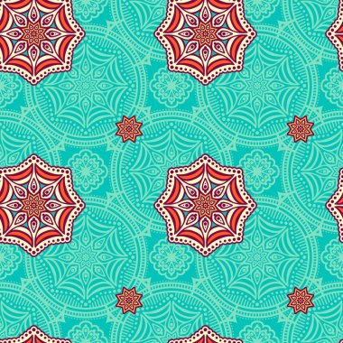 etnik çiçek seamless modeli