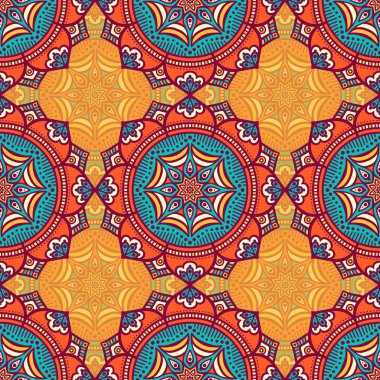 etnik çiçek seamless modeli