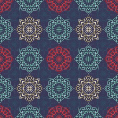 etnik çiçek seamless modeli