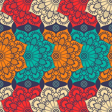 etnik çiçek seamless modeli