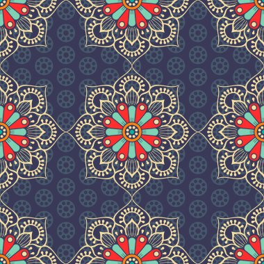 etnik çiçek seamless modeli