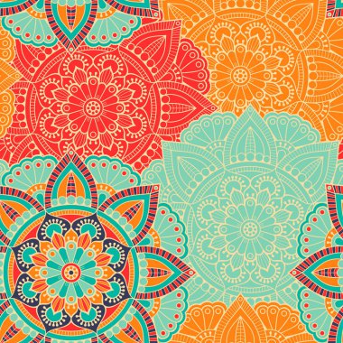 etnik çiçek seamless modeli