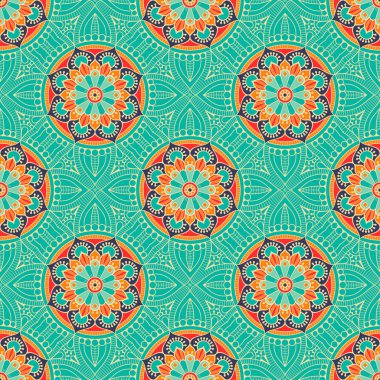 etnik çiçek seamless modeli