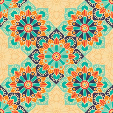 etnik çiçek seamless modeli