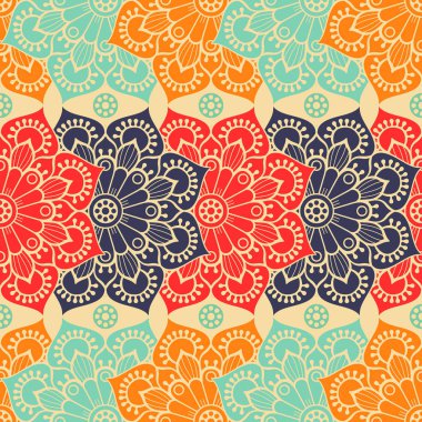 etnik çiçek seamless modeli