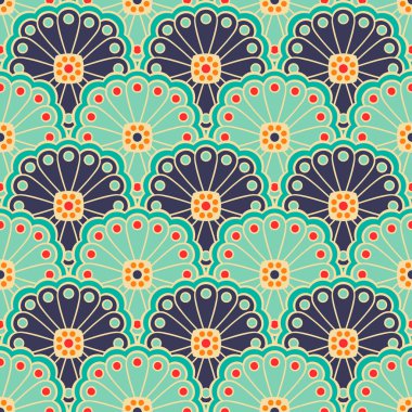 etnik çiçek seamless modeli