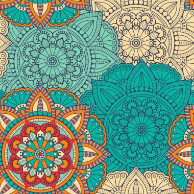 etnik çiçek seamless modeli