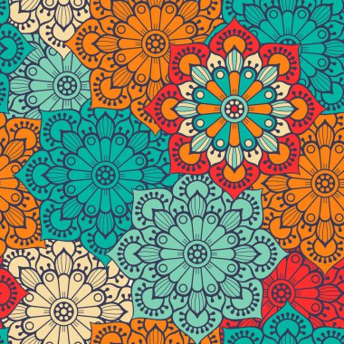 etnik çiçek seamless modeli