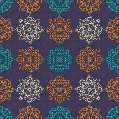 etnik çiçek seamless modeli