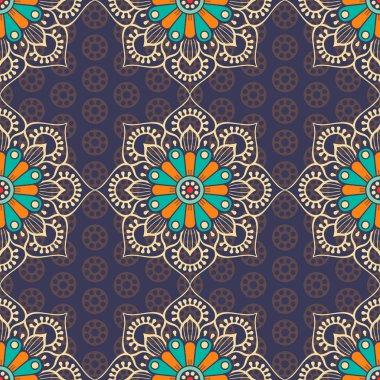 etnik çiçek seamless modeli