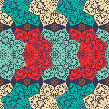 etnik çiçek seamless modeli