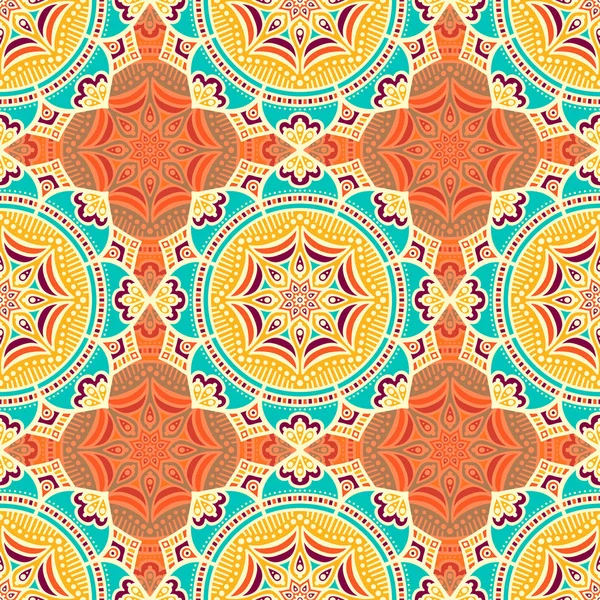 Ethnic floral seamless pattern — Stock Vector