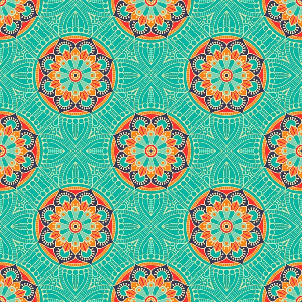 Ethnique floral motif sans couture — Image vectorielle