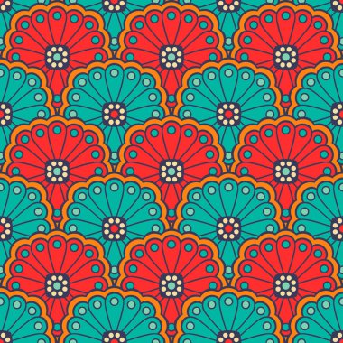 etnik çiçek seamless modeli