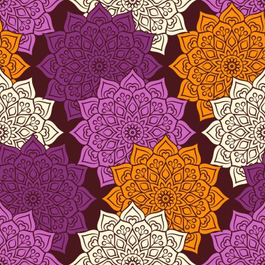 etnik çiçek seamless modeli