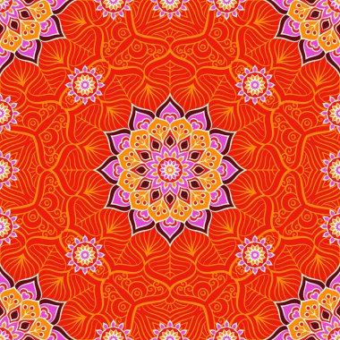 etnik çiçek seamless modeli