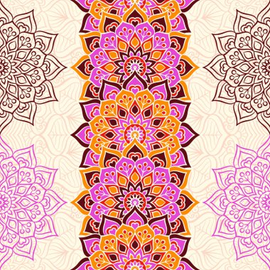 etnik çiçek seamless modeli