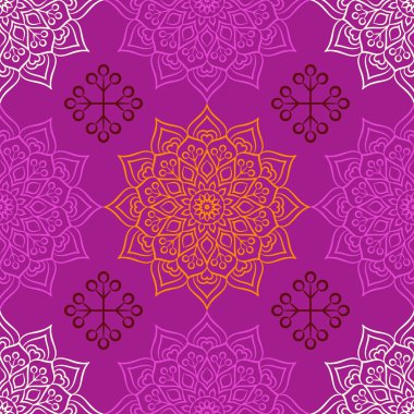 etnik çiçek seamless modeli