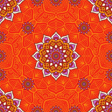 etnik çiçek seamless modeli