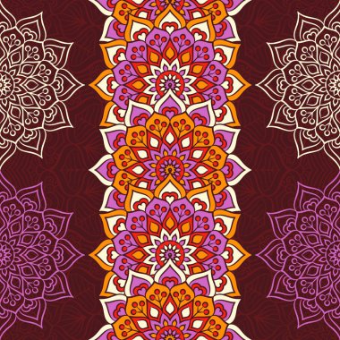 etnik çiçek seamless modeli