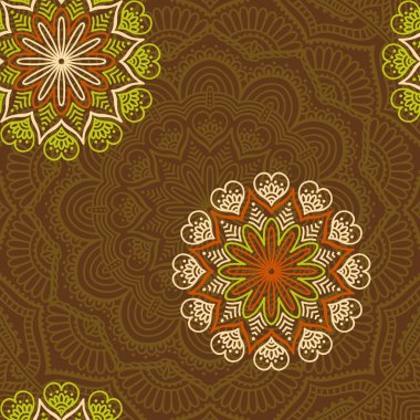 etnik çiçek seamless modeli