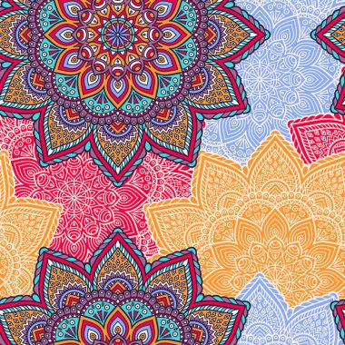 etnik çiçek seamless modeli