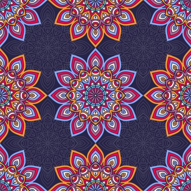 etnik çiçek seamless modeli