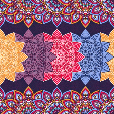 etnik çiçek seamless modeli