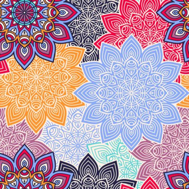 etnik çiçek seamless modeli