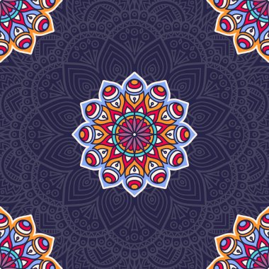 etnik çiçek seamless modeli