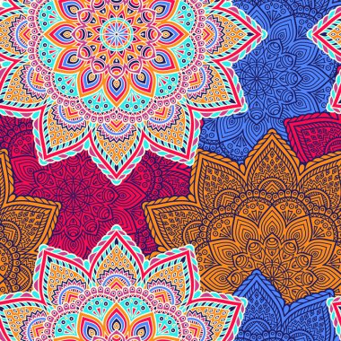 etnik çiçek seamless modeli